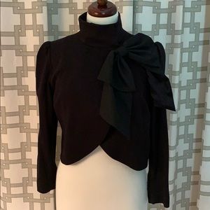 Alice and Olivia cropped bow neck jacket